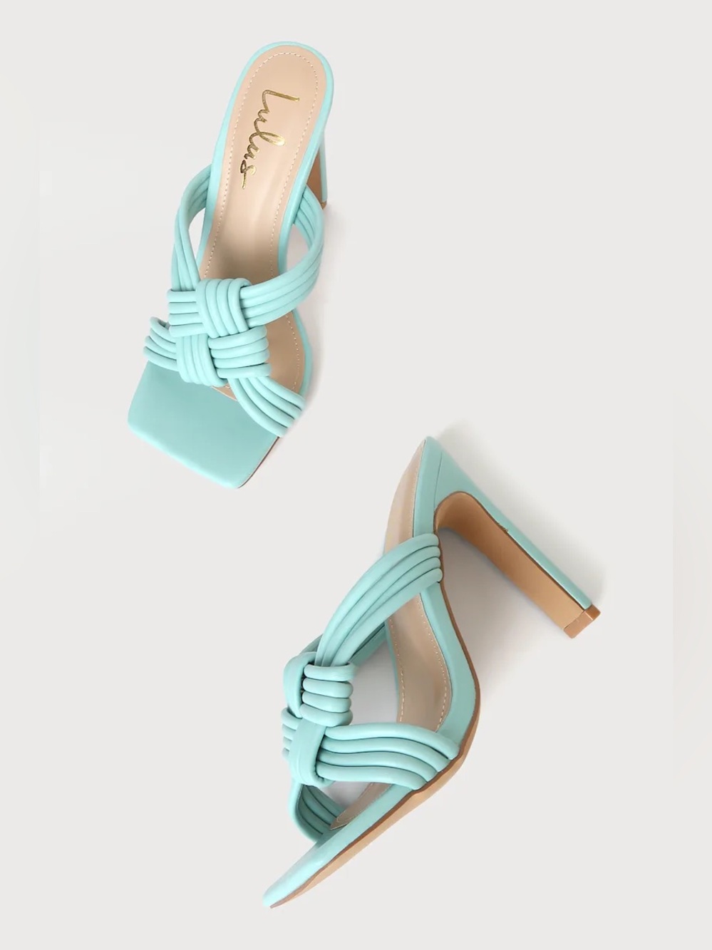 Lulus Alvana Blue Woven High Heel Sandals in Aqua Blue, Size 10